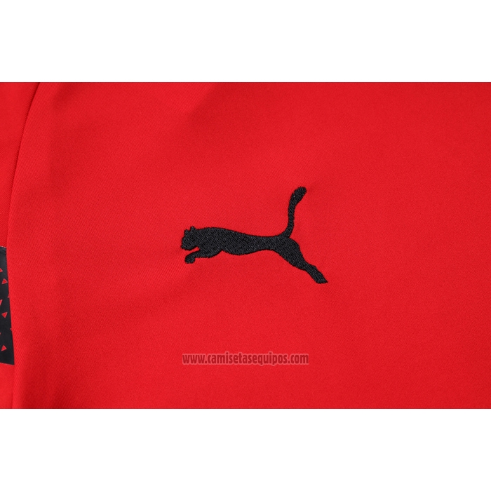 Chandal del AC Milan Manga Corta 2022-2023 Rojo - Pantalon Corto